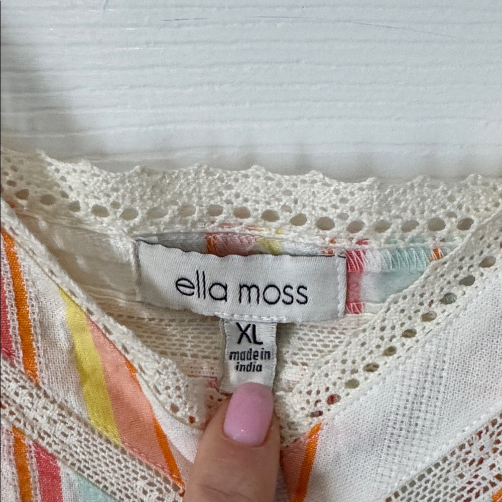 Ella Moss Multicolor Striped Ruffle Tank - Picture 3 of 8